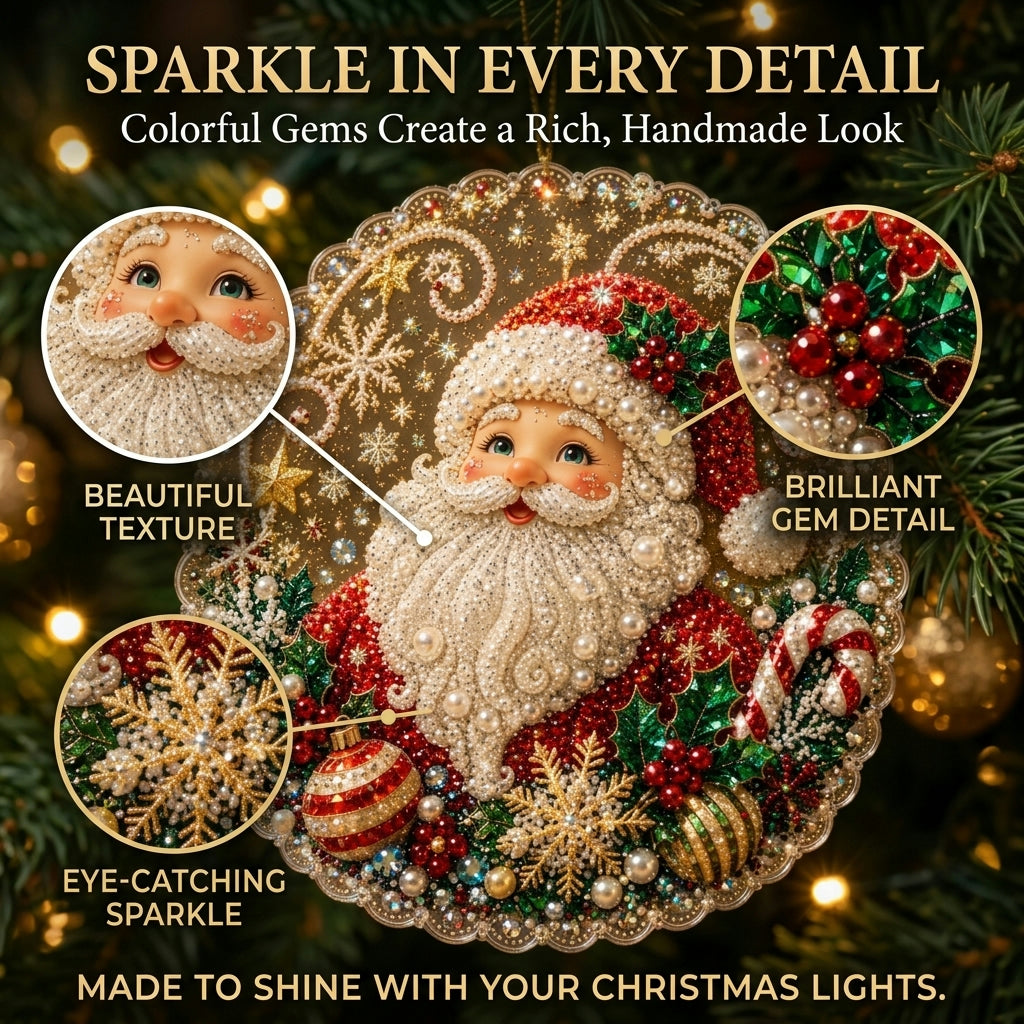 DIY Diamond Painting Santa Hanging Ornament Kit