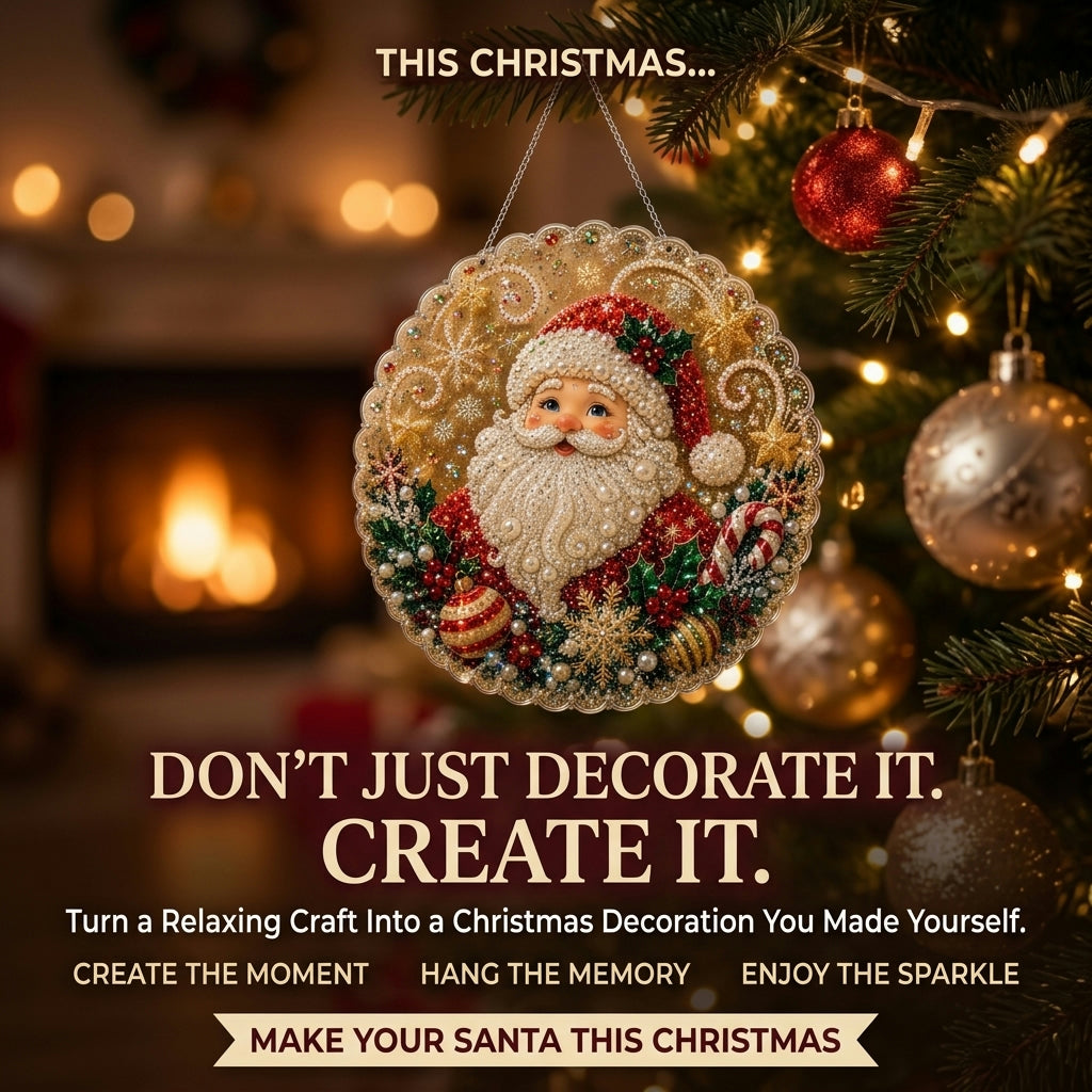 DIY Diamond Painting Santa Hanging Ornament Kit