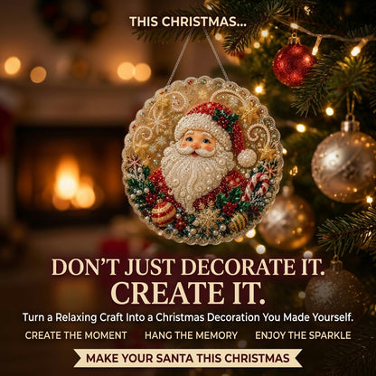 DIY Diamond Painting Santa Hanging Ornament Kit