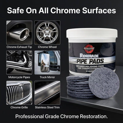 MirrorFinish Pads™ Remove scratches and oxidation.