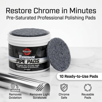 MirrorFinish Pads™ Remove scratches and oxidation.