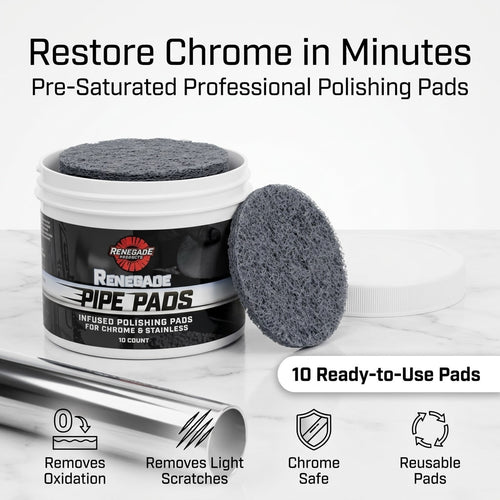 MirrorFinish Pads™ Remove scratches and oxidation.